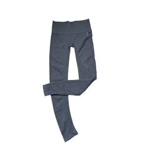 Reebok Women's Gray Tights Leggings Double-layer waistband for tummy smoothing S
